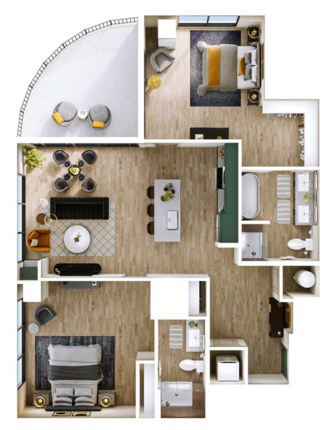 Stella at Star Metals B7 Two Bedroom Penthouse Floor Plan